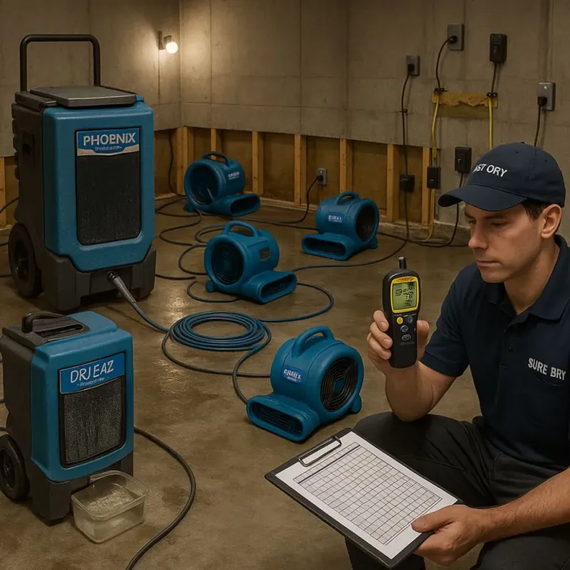 Structural Drying and Dehumidification process in Ledyard, CT